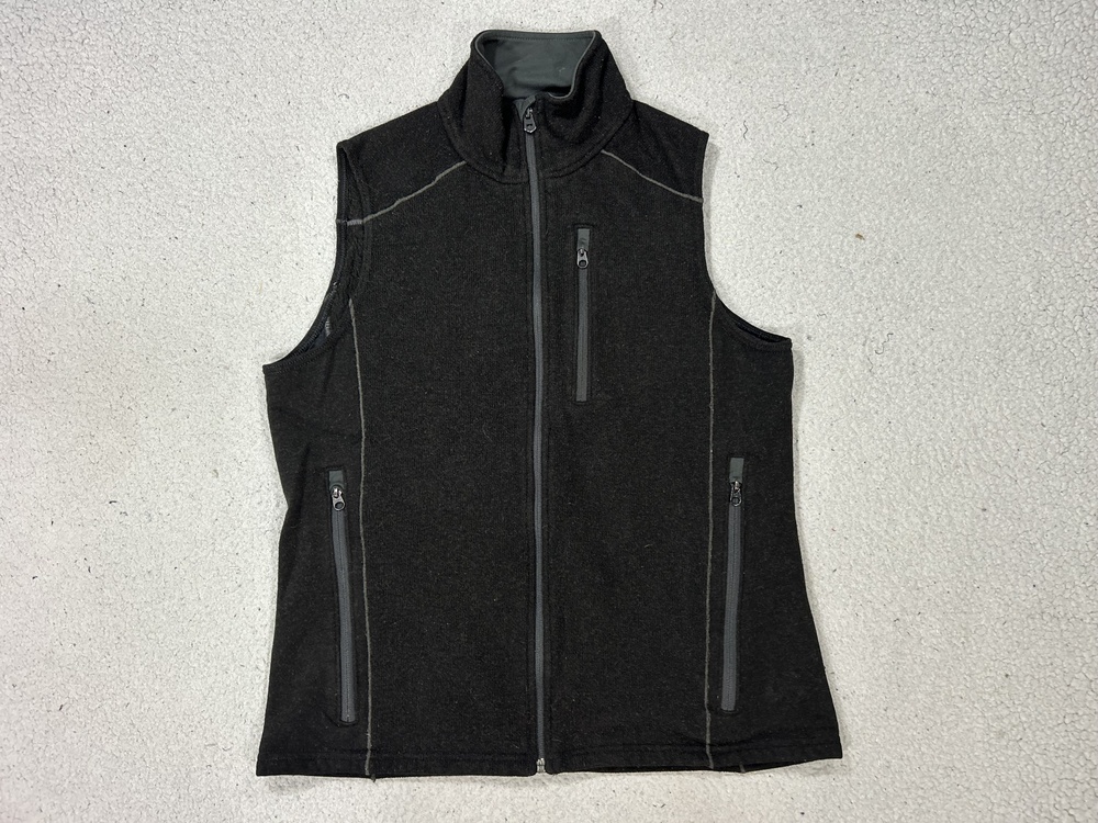 Kuhl Vest Mens Medium Gray Fleece Full Zip Hiking Outdoor Travel Pockets